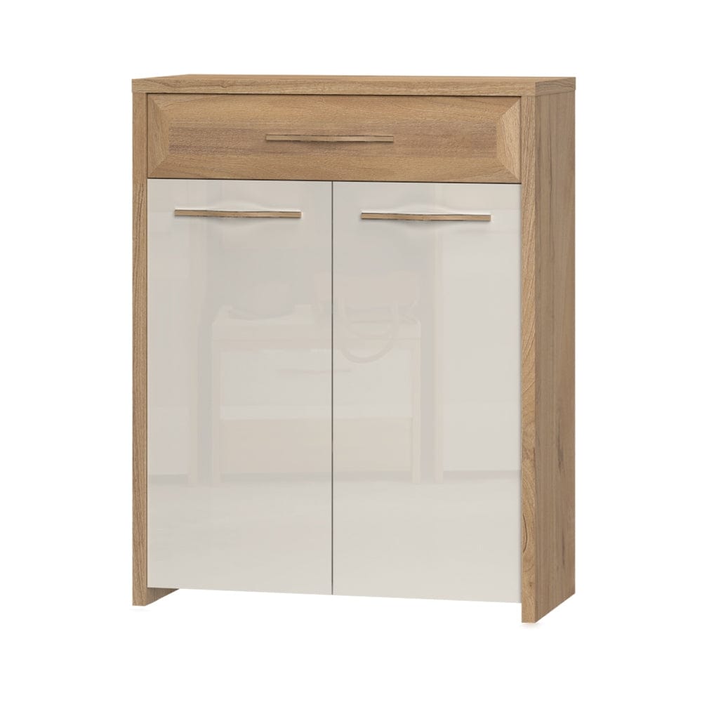 Jela Set de mobila hol din pal si MDF, 5 piese, Gala V2 Medium Bej / Nuc Pacific