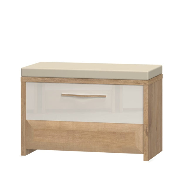 Set de mobila hol din pal si MDF, 5 piese, Gala V2 Medium Bej / Nuc Pacific (8)