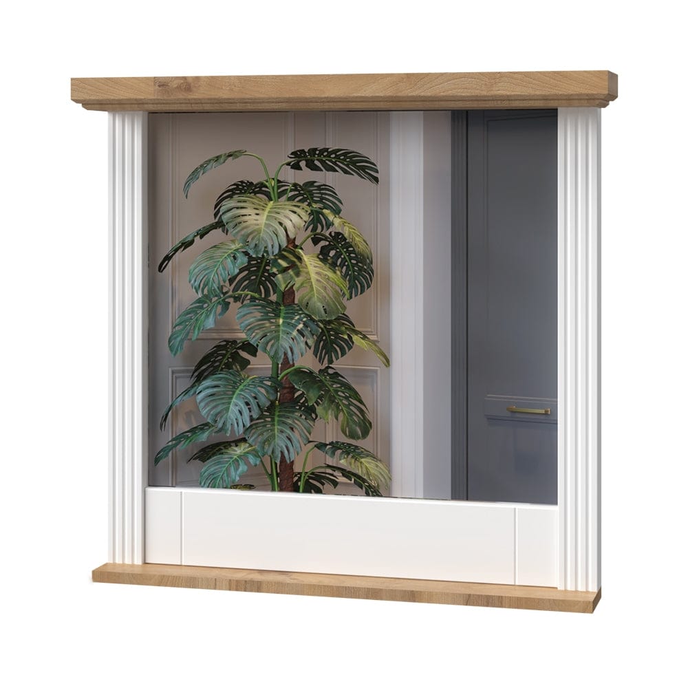 Set de mobila hol din pal si MDF, 5 piese, Tara Alb Mat / Nuc Pacific (7)