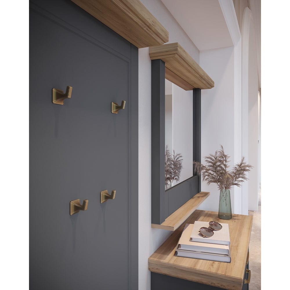 Set de mobila hol din pal si MDF, 5 piese, Tara Grafit / Nuc Pacific (5)