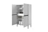 Set de mobila living din pal, MDF si metal, 4 piese, Nicole Big Alb / Negru (2)