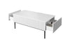 Set de mobila living din pal, MDF si metal, 4 piese, Nicole Big Alb / Negru (5)