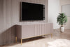Set de mobila living din pal, MDF si metal, 4 piese, Nicole Slim Roz Antic / Auriu (7)