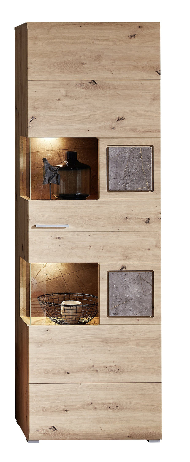 Innostyle Set de mobila living din pal si MDF, 4 piese Skylar Stejar