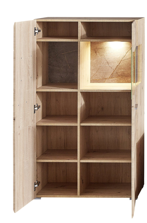 Innostyle Set de mobila living din pal si MDF, 4 piese Skylar Stejar