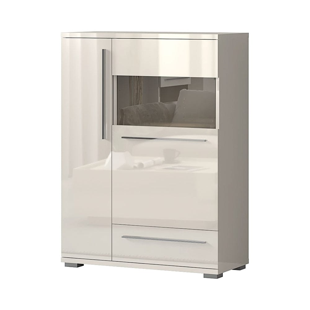 Set de mobila living din pal si MDF, cu LED inclus, 6 piese Piano II Bej (5)