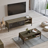 Asir Set de mobila living din pal si metal, 2 piese, Neo NE5-CU Maro / Negru