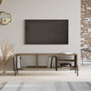 Asir Set de mobila living din pal si metal, 2 piese, Neo NE5-CU Maro / Negru