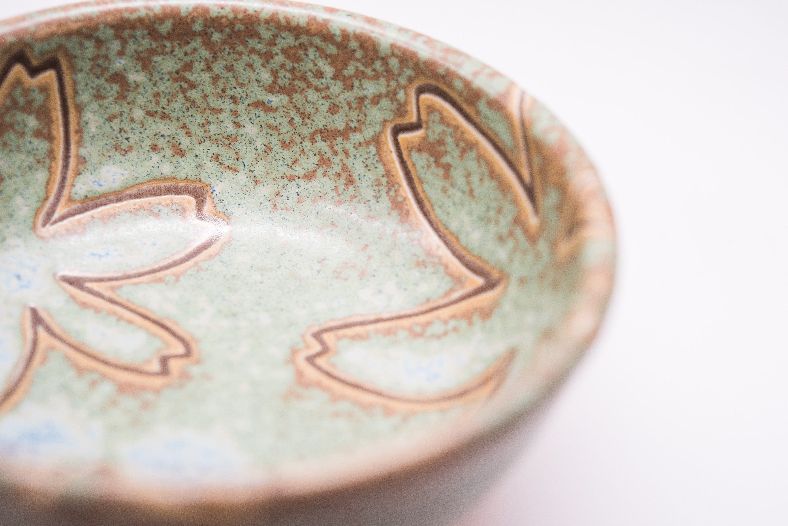 Set japonez pentru servire sushi, din ceramica, Stylized Flowers Verde, 4 piese (3)