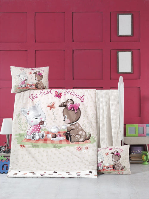 Asir Set lenjerie pentru copii, din bumbac, 4 piese, Cookie Time Multicolor, 100 x 150 cm