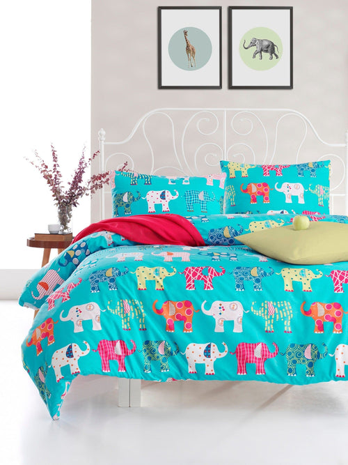 Set lenjerie pentru copii, din bumbac, 4 piese, Filika Multicolor, 200 x 220 cm