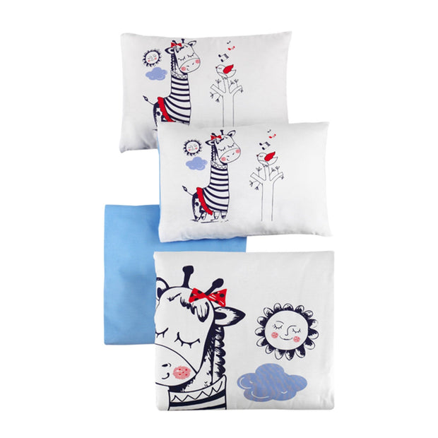 Asir Set lenjerie pentru copii, din bumbac, 4 piese, Melodi Multicolor, 100 x 150 cm