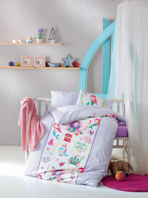 Asir Set lenjerie pentru copii, din bumbac Ranforce, 4 piese, Deniz Multicolor, 100 x 150 cm