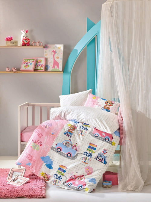 Asir Set lenjerie pentru copii, din bumbac Ranforce, 4 piese, Toys Multicolor, 100 x 150 cm