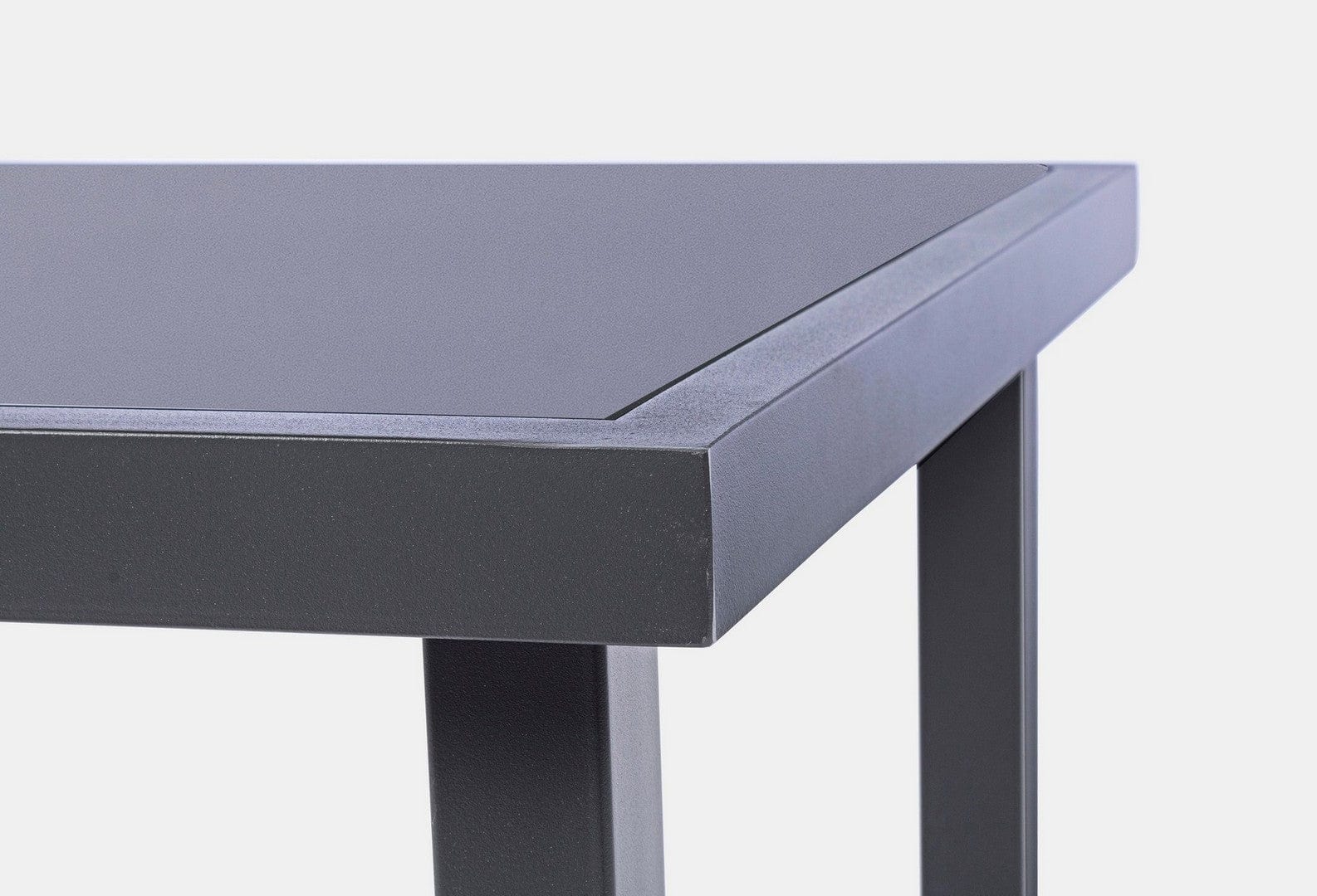 Set masa de cafea + 2 scaune pentru gradina / terasa, din sticla, material textil si metal, Auri Gri Deschis / Antracit, L45xl45xH38 cm (4)