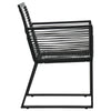 Set masa de gradina / terasa din sticla si metal + 4 fotolii de gradina din ratan PVC si metal, Evelyn Negru, L80xl80xH74 cm (6)