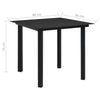Set masa de gradina / terasa din sticla si metal + 4 fotolii de gradina din ratan PVC si metal, Evelyn Negru, L80xl80xH74 cm (8)