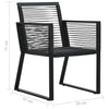 Set masa de gradina / terasa din sticla si metal + 4 fotolii de gradina din ratan PVC si metal, Evelyn Negru, L80xl80xH74 cm (9)