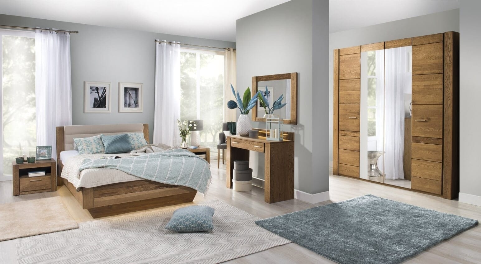 SZYNKPL-SET-DORM-6-PIESE-VELVET-RUSTICAL-OAK-BEIGE
