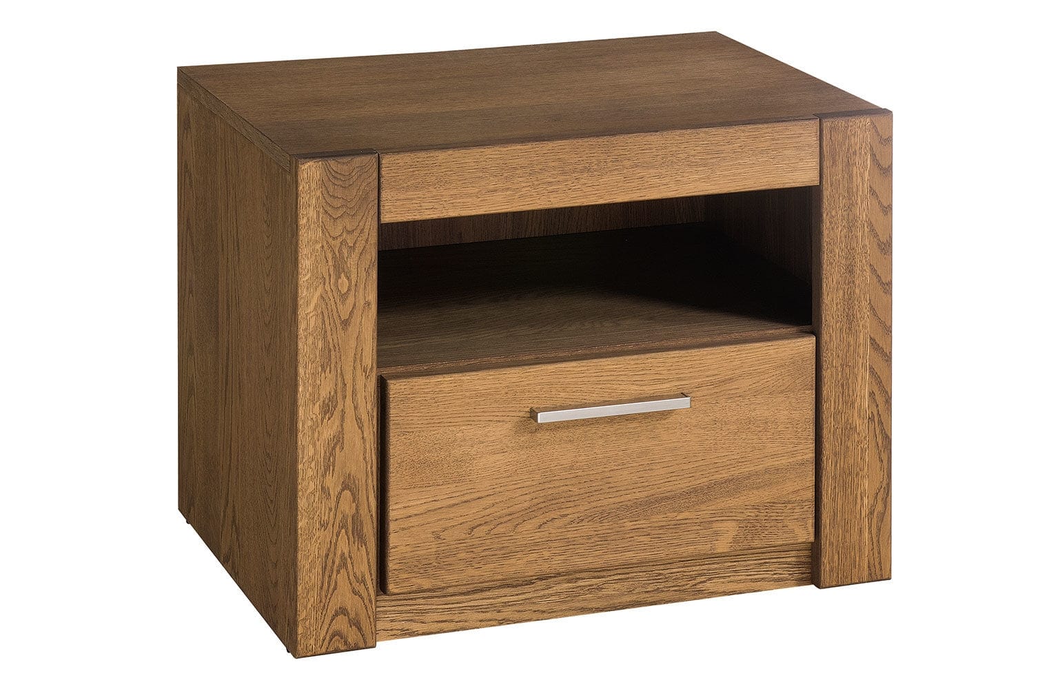 Set Mobila Dormitor din furnir si pal, cu pat 200 x 160 cm, 5 piese Velvet Stejar Rustic / Gri (5)