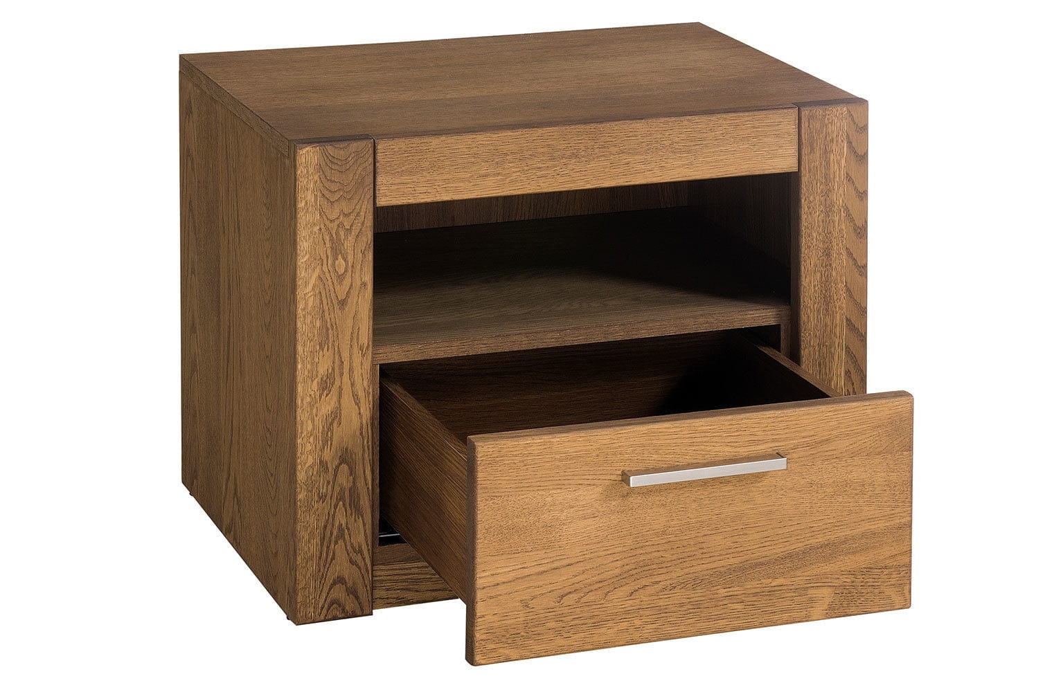 Set Mobila Dormitor din furnir si pal, cu pat 200 x 160 cm, 5 piese Velvet Stejar Rustic / Gri (6)