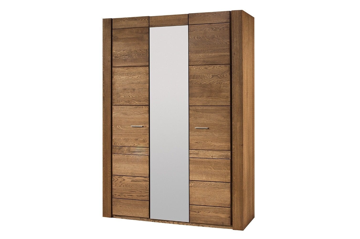 Set Mobila Dormitor din furnir si pal, cu pat 200 x 160 cm, 5 piese Velvet Stejar Rustic / Gri (7)