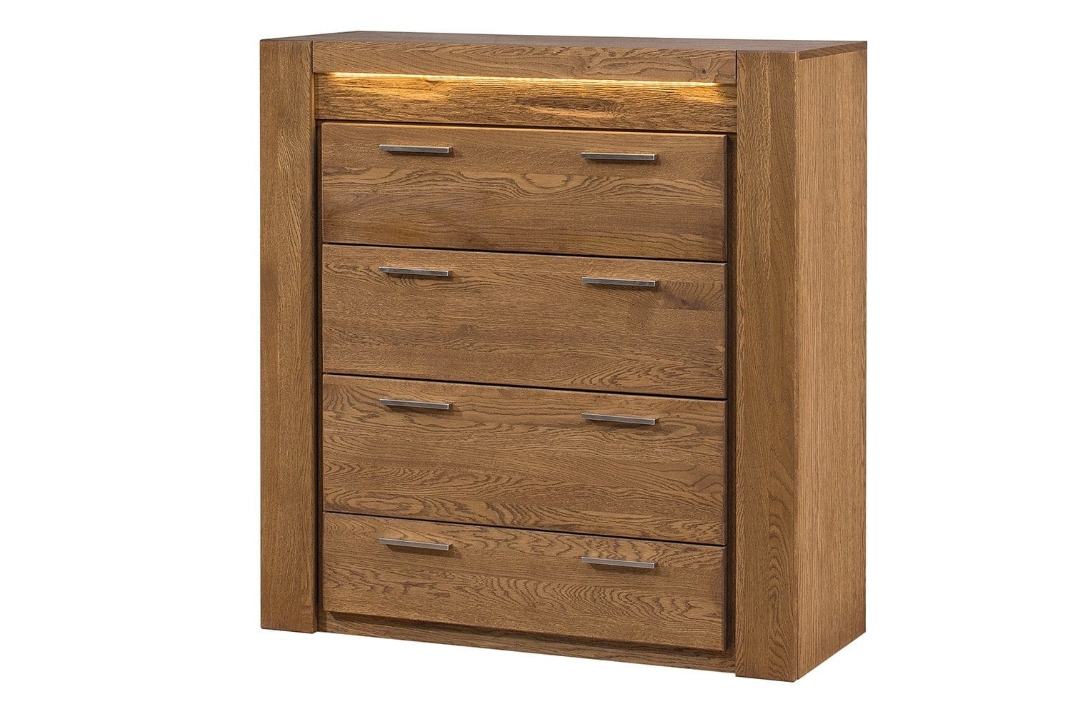 Set Mobila Dormitor din furnir si pal, cu pat 200 x 160 cm, 5 piese Velvet Stejar Rustic / Gri (11)