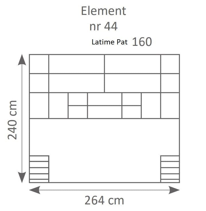 Stolwit Set Mobila Dormitor din pal, cu pat 200 x 160 cm, 4 piese, Sleep Varia Mini Maxi Alb Mat / Maro