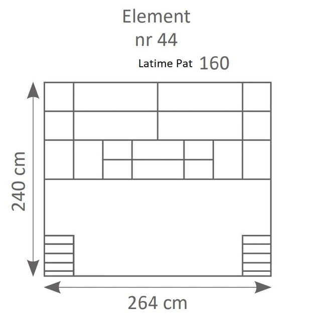 Stolwit Set Mobila Dormitor din pal, cu pat 200 x 160 cm, 4 piese, Sleep Varia Mini Maxi Alb Mat / Maro