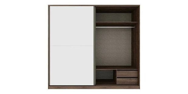 Dogtas Set Mobila Dormitor din pal, cu pat 200 x 160 cm, 5 piese Clara Nuc / Grej