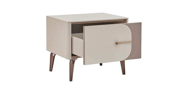 Dogtas Set Mobila Dormitor din pal, cu pat 200 x 160 cm, 5 piese Nicole Crem / Somon Inchis