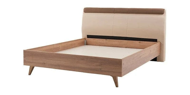 Dogtas Set Mobila Dormitor din pal, cu pat 200 x 160 cm, 6 piese Mayer Alb / Natur