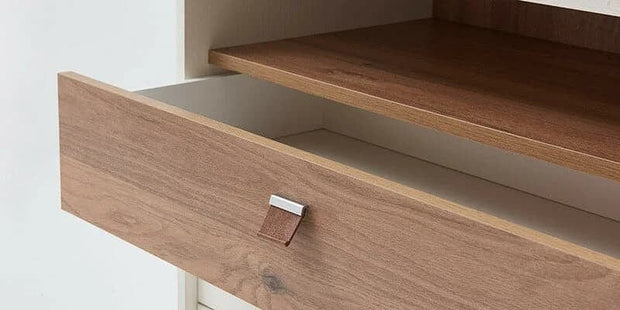 Dogtas Set Mobila Dormitor din pal, cu pat 200 x 160 cm, 6 piese Mayer Alb / Natur