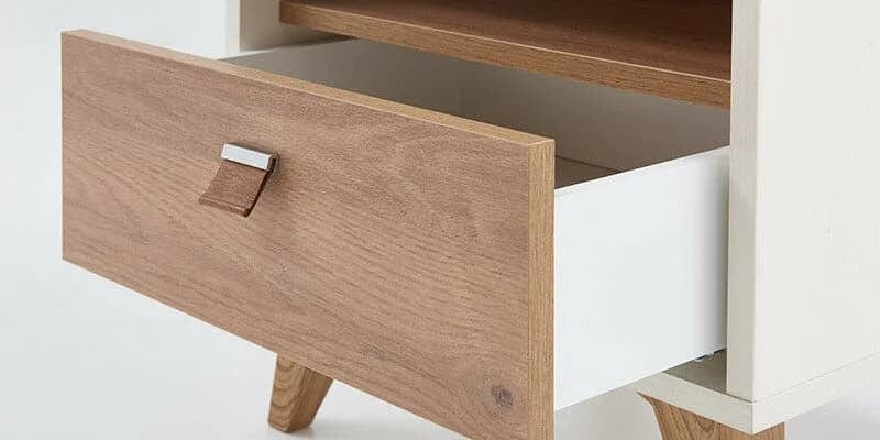 Dogtas Set Mobila Dormitor din pal, cu pat 200 x 160 cm, 6 piese Mayer Alb / Natur