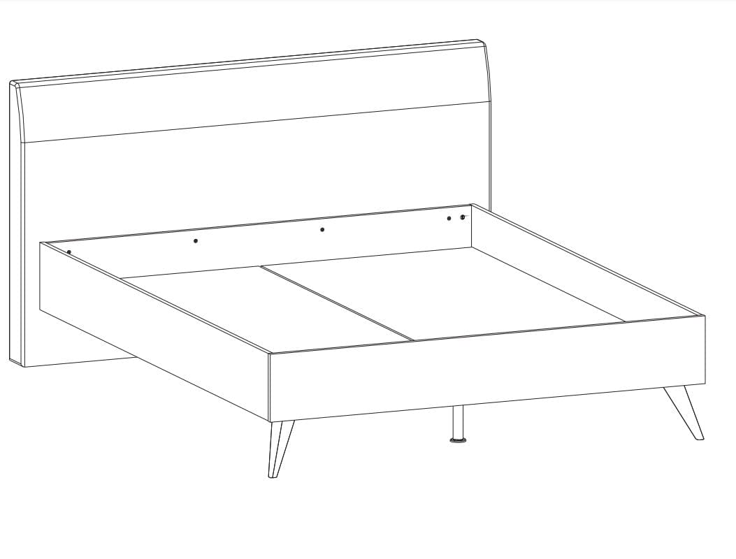 Dogtas Set Mobila Dormitor din pal, cu pat 200 x 160 cm, 6 piese Mayer Alb / Natur