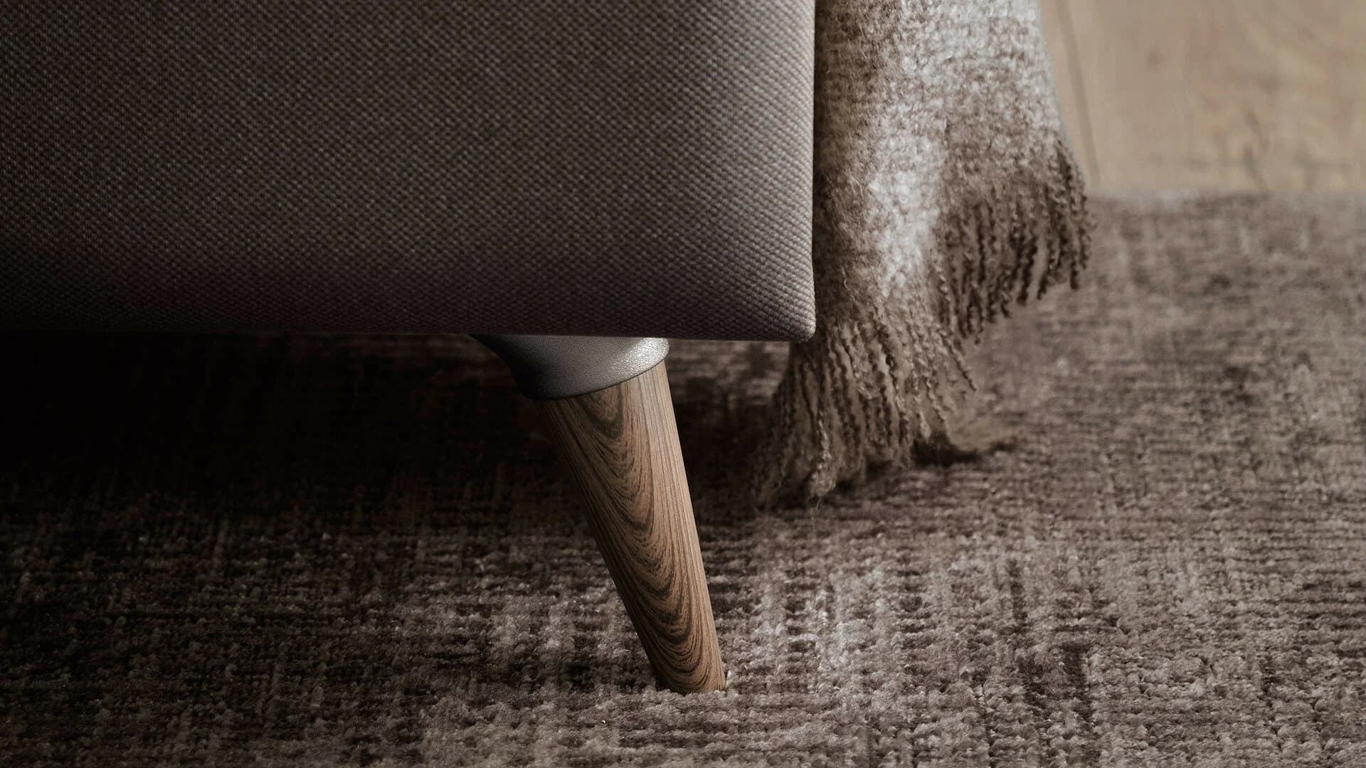 Dogtas Set Mobila Dormitor din pal, cu pat 200 x 180 cm, 5 piese Clara Nuc / Grej