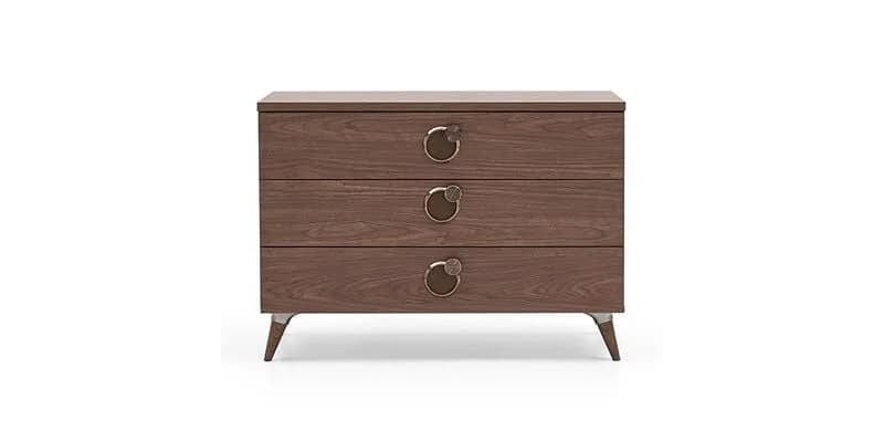 Dogtas Set Mobila Dormitor din pal, cu pat 200 x 180 cm, 5 piese Clara Nuc / Grej