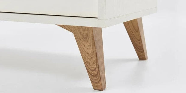 Dogtas Set Mobila Dormitor din pal, cu pat 200 x 180 cm, 6 piese Mayer Alb / Natur