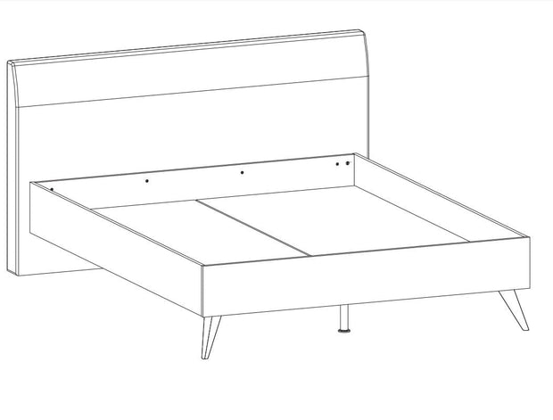 Dogtas Set Mobila Dormitor din pal, cu pat 200 x 180 cm, 6 piese Mayer Alb / Natur