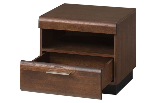 Set Mobila Dormitor din pal, furnir si lemn, cu pat 200 x 160 cm, 5 piese Porti Stejar Antic / Bej Deschis (5)