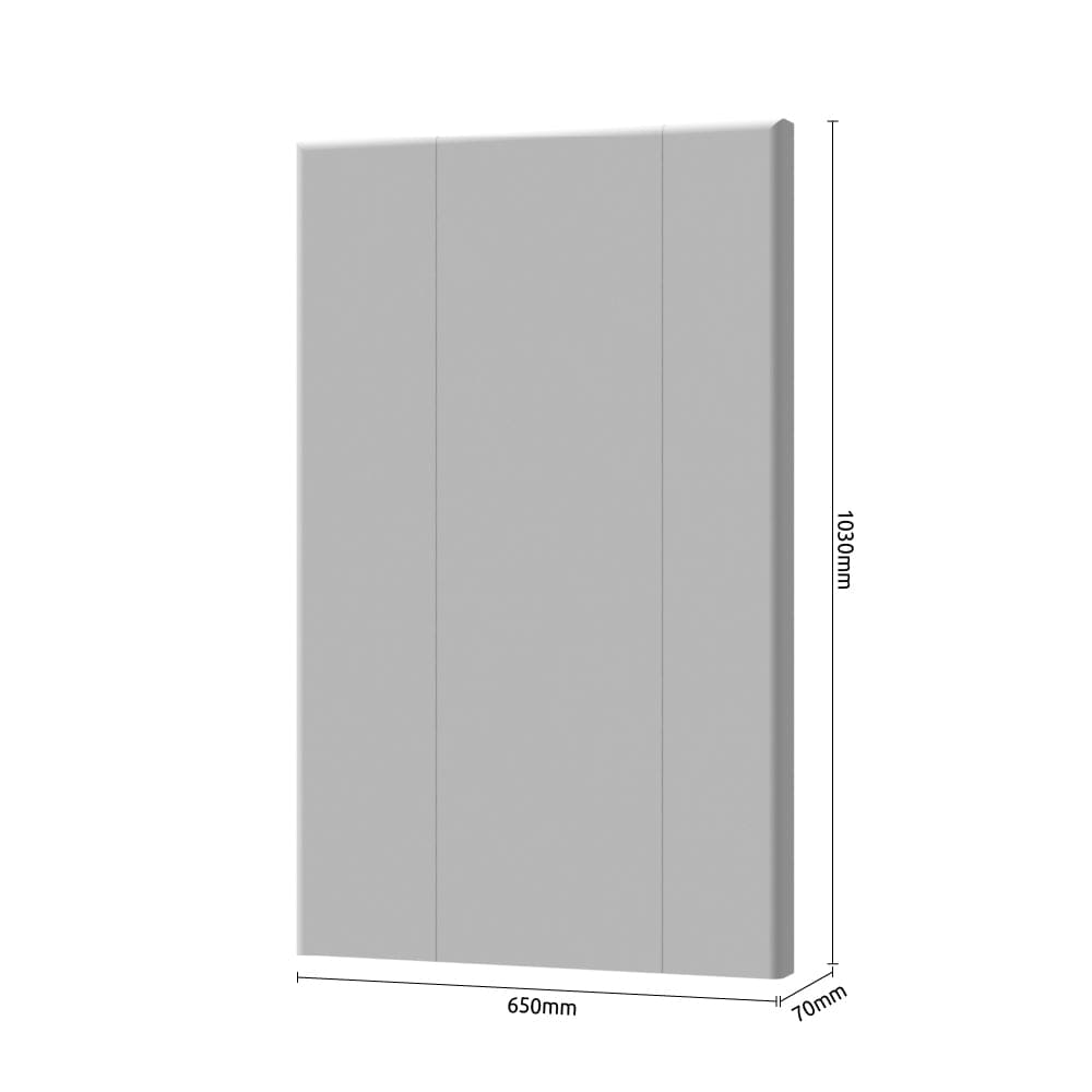 Set Mobila Dormitor din pal si MDF, cu pat 200 x 160 cm, 6 piese, Invictus P66-6OG/IC Gri / Crem / Stejar Tobacco (16)