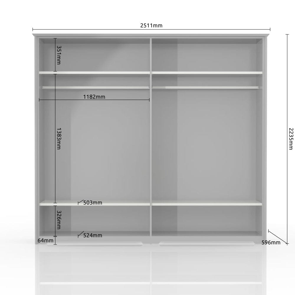 Set Mobila Dormitor din pal si MDF, cu pat 200 x 180 cm, 5 piese Evergreen Large Ivoir Mat / Pin Polar (9)