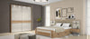 Set Mobila Dormitor din pal si MDF, cu pat 200 x 180 cm, 5 piese Gala Bej / Nuc Pacific