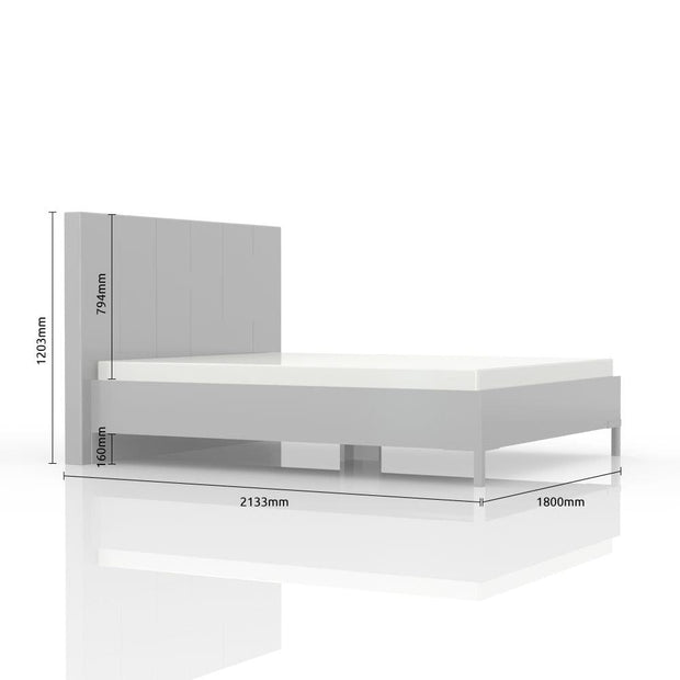 Set Mobila Dormitor din pal si piele ecologica, cu pat 200 x 160 cm, 4 piese Piano PK281-OG/PN Bej (6)