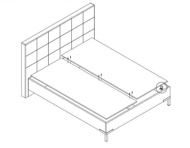 Set Mobila Dormitor din pal si piele ecologica, cu pat 200 x 160 cm, 5 piese Piano PK231/PN Alb (9)