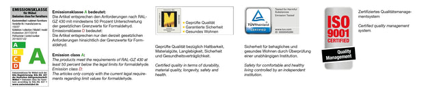 Set Mobila Dormitor din pal si piele ecologica, cu pat 200 x 160 cm, 6 piese Bruxelles Small Stejar / Grafit (7)