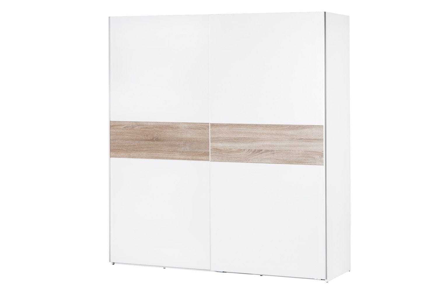 Set Mobila Dormitor pal, cu pat 200 x 160 cm, cu  6 piese Venetia Alb / Stejar Sonoma (5)