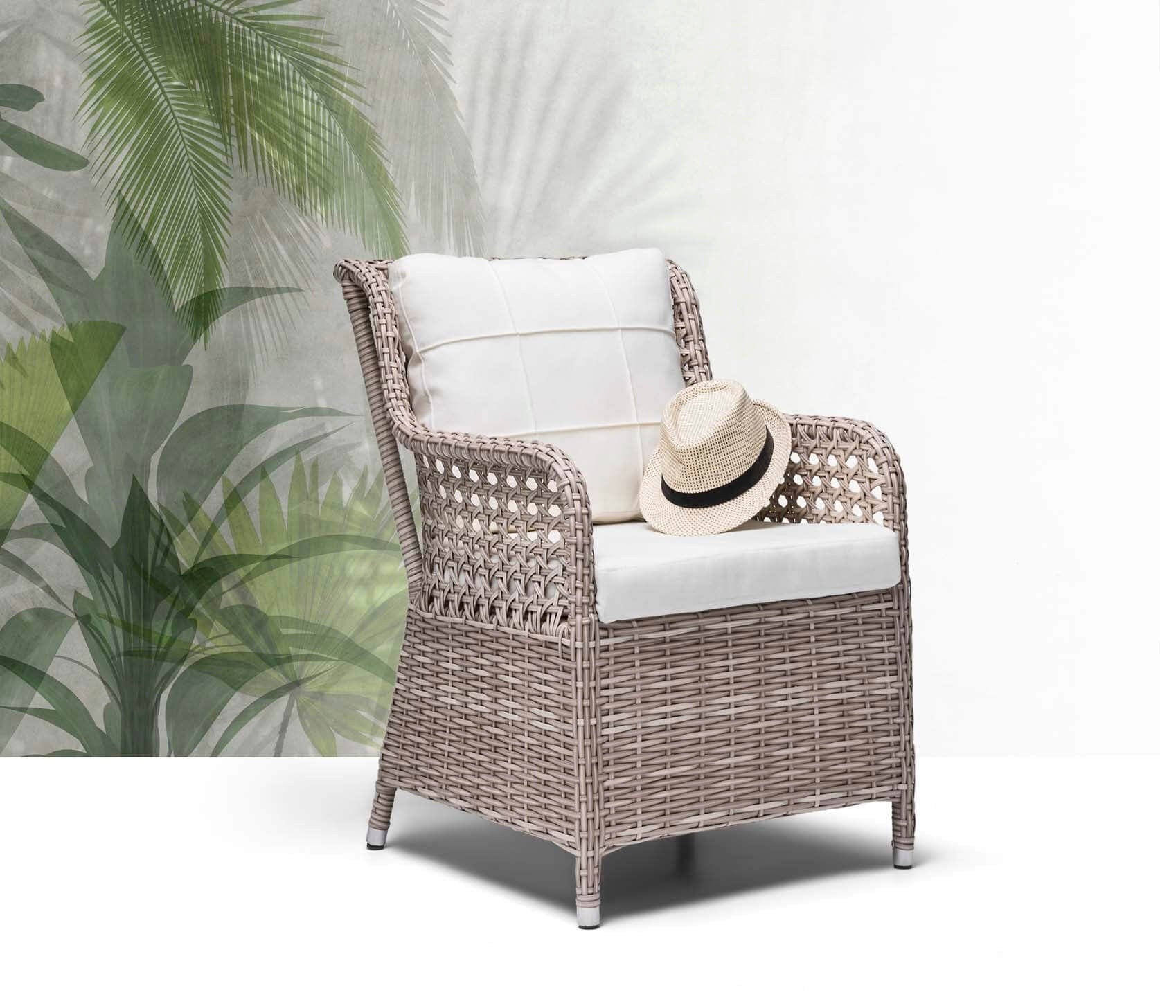 Asir Set mobilier gradina / terasa Cenova 8 Crem, masa + 8 fotolii, L160xl90xH80 cm