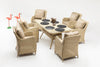 Asir Set mobilier gradina / terasa Cosmo 8 Cappuccino, masa + 8 fotolii, L200xl100xH80 cm