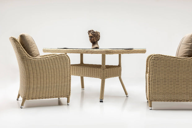 Asir Set mobilier gradina / terasa Cosmo 8 Cappuccino, masa + 8 fotolii, L200xl100xH80 cm